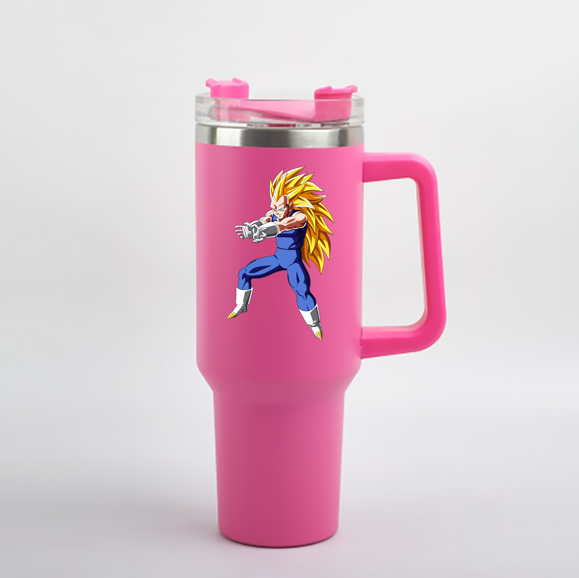 （画像用） ドラゴンボール ベジータ四世（Bejīta Yonsei）DRAGON BALL Vegeta IV 1200mL車用タンブラー - クリスタルステッカー（プラスチックストロー付き）